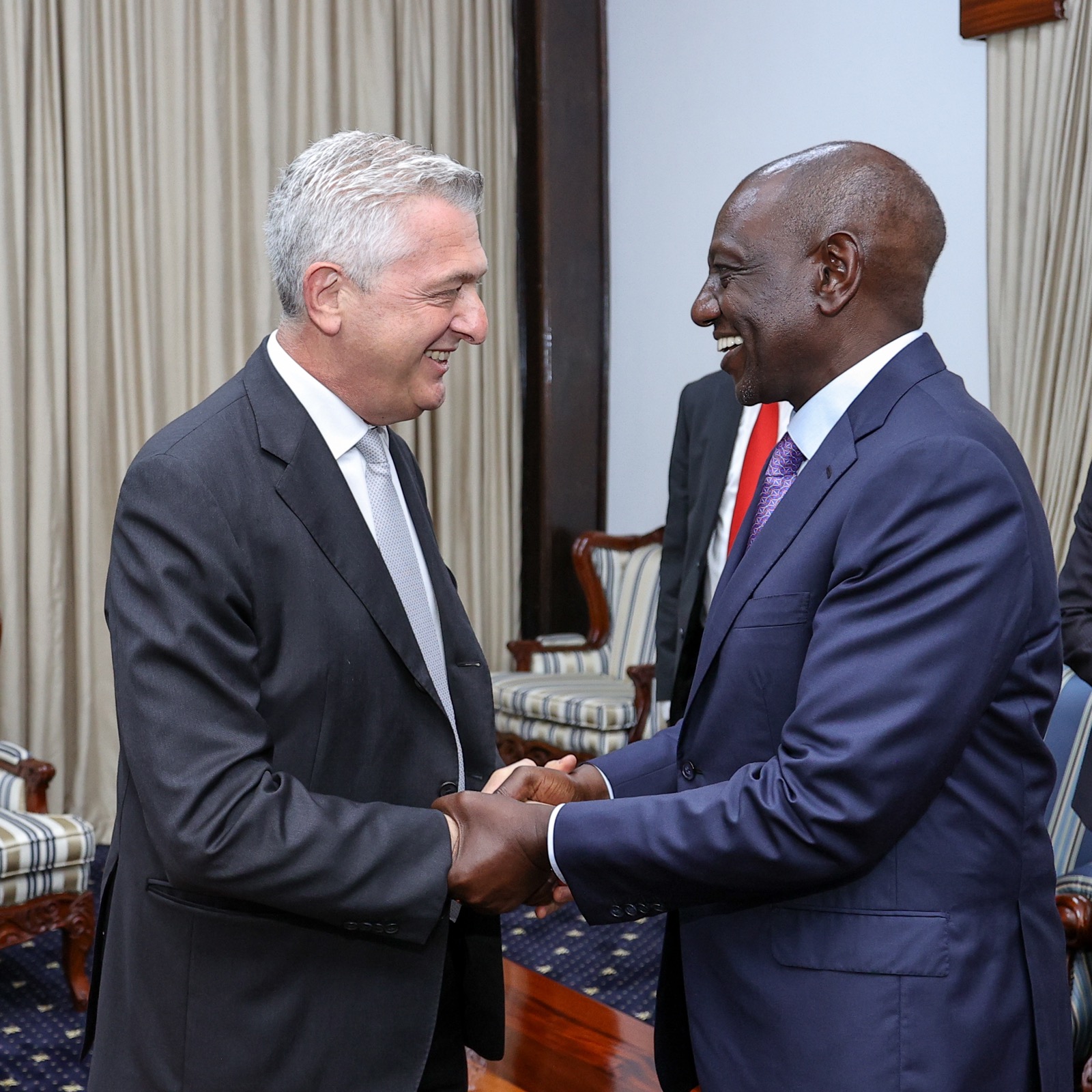 Rais Ruto alipokutana na Kamishna Mkuu wa Shirika la Umoja wa Mataifa la Kushughulikia Wakimbizi, UNHCR Filippo Grandi.